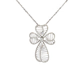 14k White Gold .75ct G SI1 Round Diamond Cross Necklace